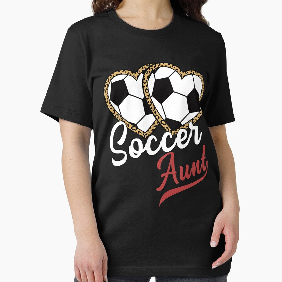 Leopard Heart Soccer Aunt Graphic Tee by LarryMBrown