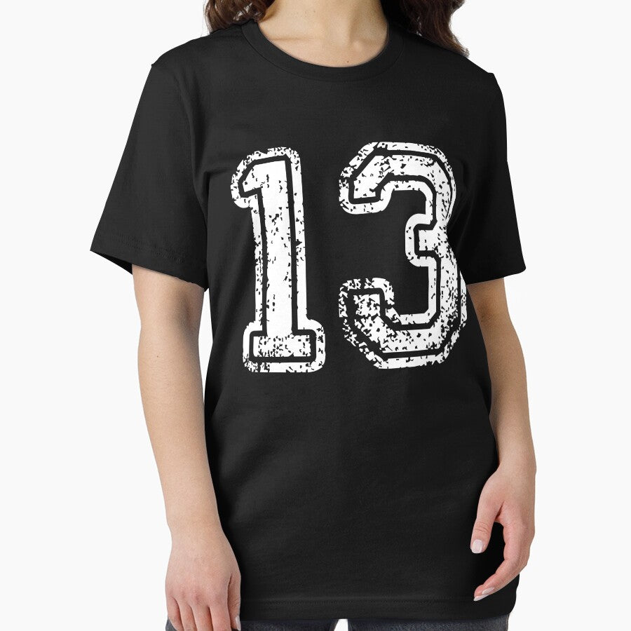 Sport Team Jersey 13 T Shirt Football Soccer Baseball Hockey Basketball Thirteen 13 013 Number by arcadetoystore