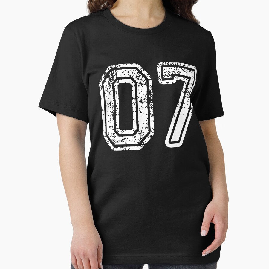 Sport Team Jersey 07 T Shirt Football Soccer Baseball Hockey Basketball Seven 7 07 Number by arcadetoystore