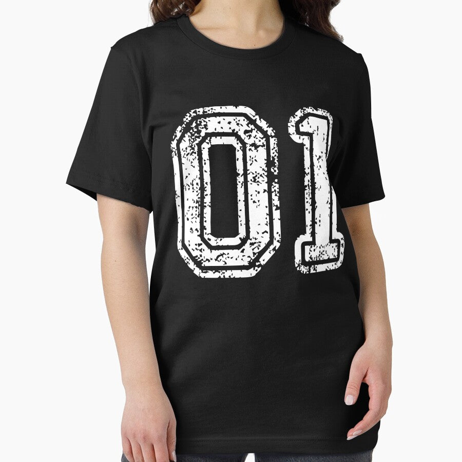 Sport Team Jersey 01 T Shirt Football Soccer Baseball Hockey Basketball One 1 01 Number by arcadetoystore