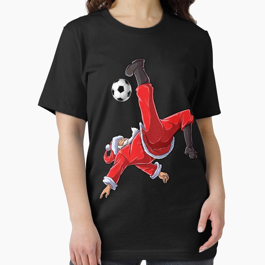 Santa Soccer Shirt Bicycle Kick Santa Claus Funny Xmas Sport Gifts by LiqueGifts
