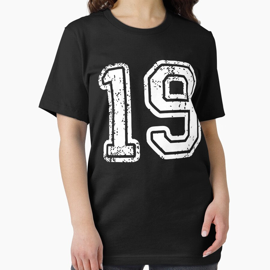Sport Team Jersey 19 T Shirt Football Soccer Baseball Hockey Basketball Nineteen 19 019 Number by arcadetoystore