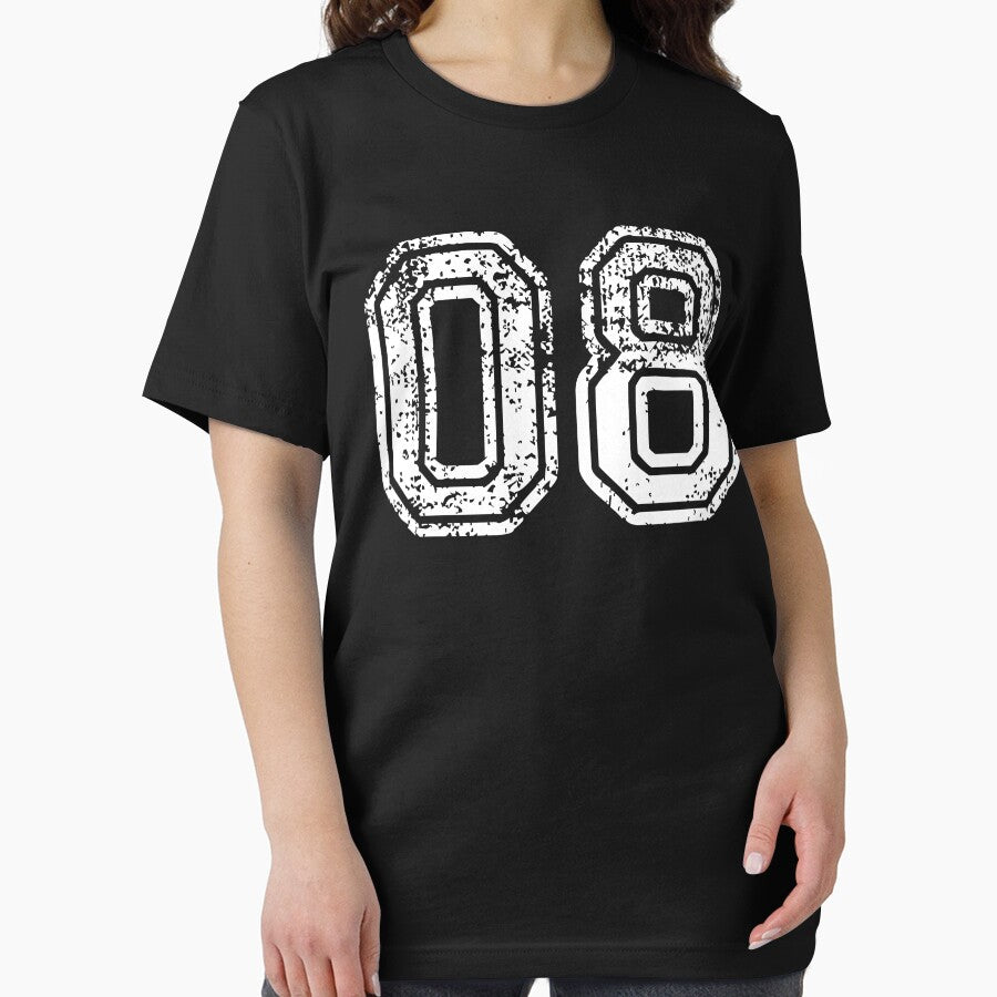 Sport Team Jersey 08 T Shirt Football Soccer Baseball Hockey Basketball Eight 8 08 Number by arcadetoystore