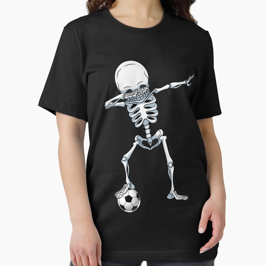 Dabbing Skeleton Soccer T Shirt Halloween Costume Skull Funny Scary Gifts Kids Boys Youth Men by LiqueGifts
