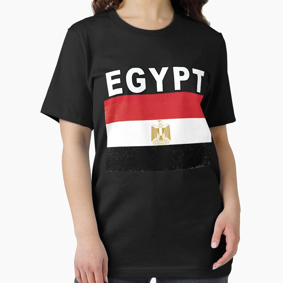 Egyptian Distressed Flag Egypt Soccer Shirt by merchhost
