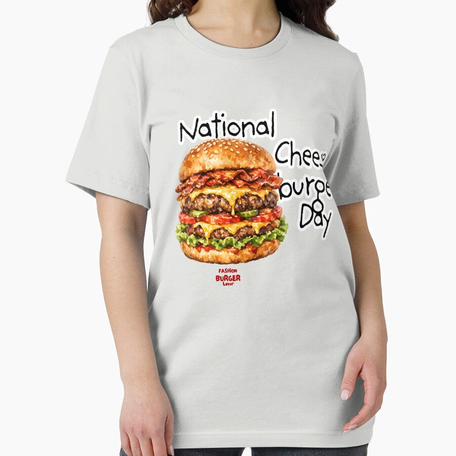 National Cheeseburger Day Watercolor Burger Lover Design by ClamberryStudio