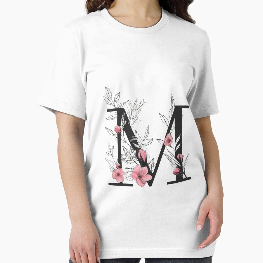 Elegant Floral Letter M Monogram – A Sophisticated Botanical Art Print by Psycho-Crazy