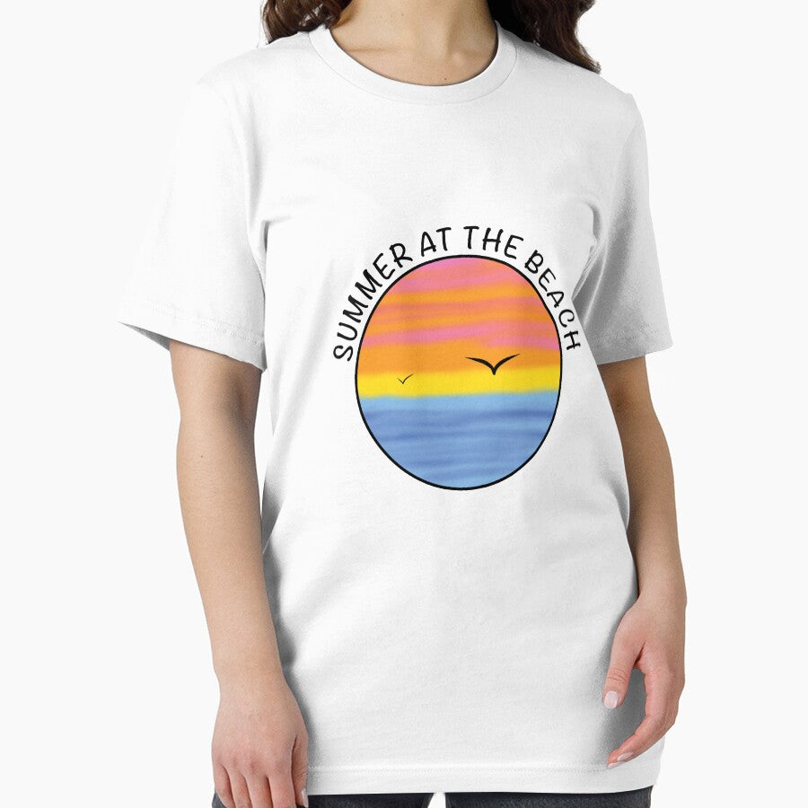Summer at the beach with a beautiful sunset over the ocean by Ninja Design Printable