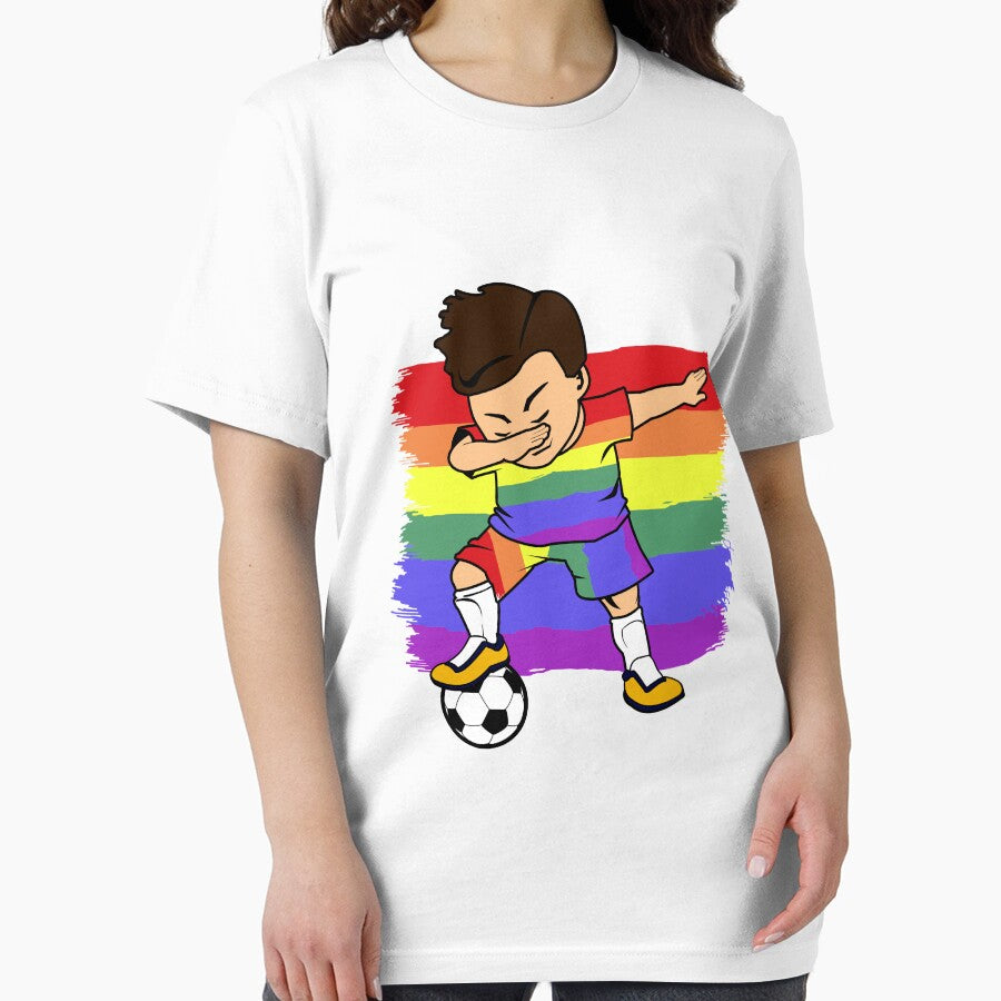 Dabbing Soccer Player Gay Pride LGBTW Rainbow Flag Sunglasses by CreativeStrike