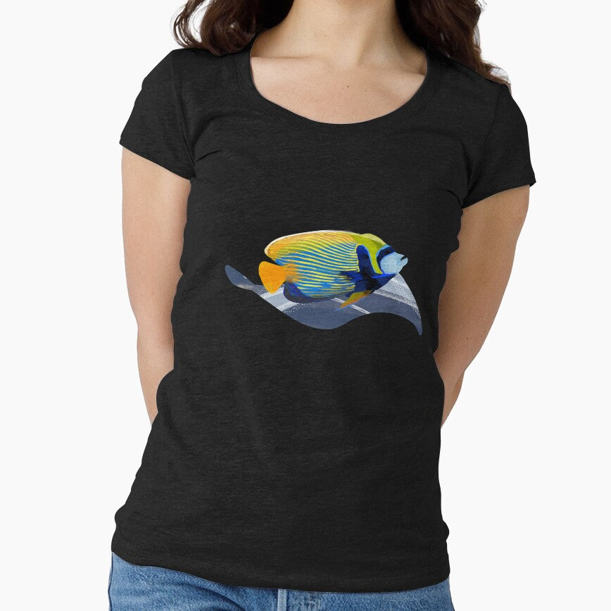 Bright blue and yellow tropical fish watercolor illustration - Caroline Laursen Original by Caroline Laursen