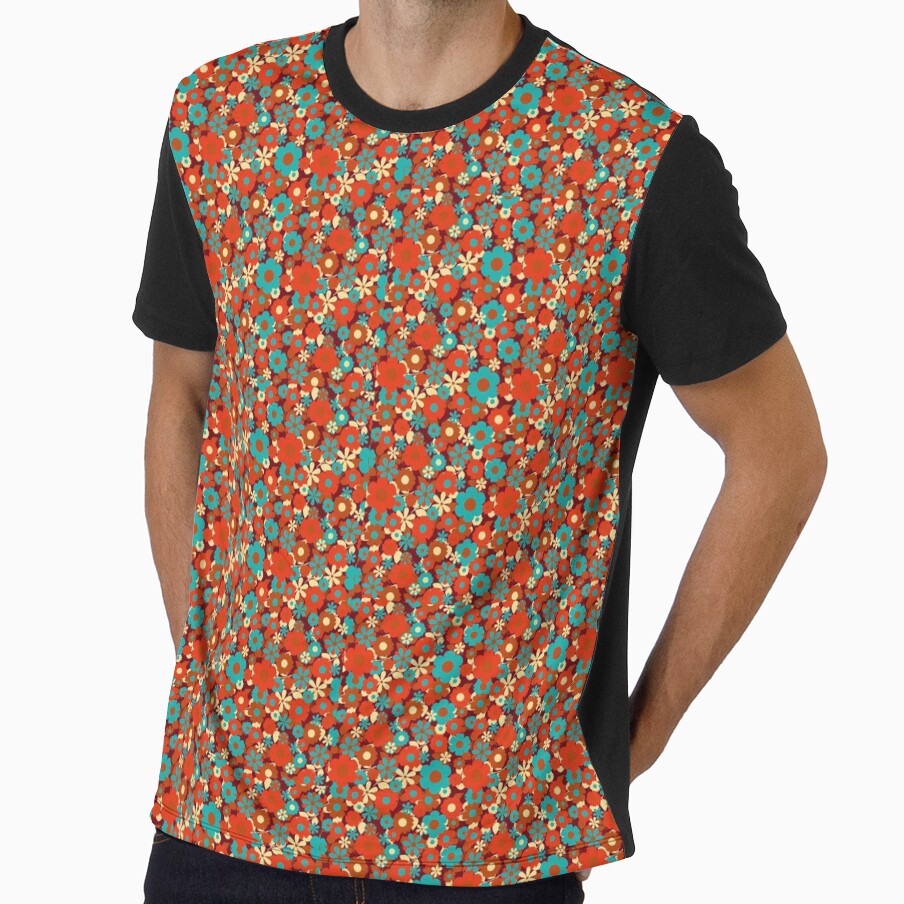 Red flower graphic pattern by Fine Art California