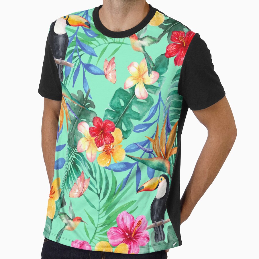 Tropical Forest Jungle Colorful Pattern Design by AmphoraGhost