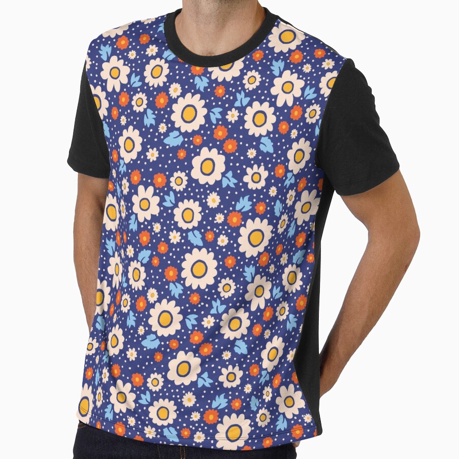 Floral Blue Daisy Floral Flowers by mythandframe