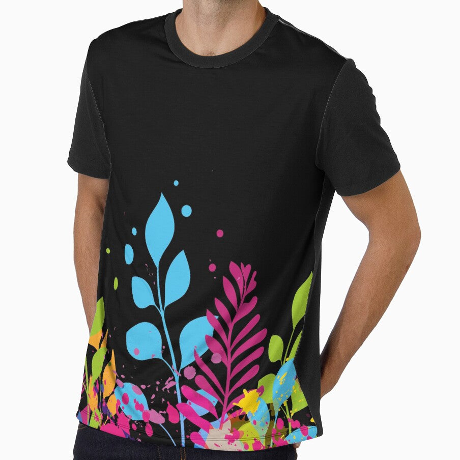Tropical Plants on Black Background – Botanical Nature Design by xam