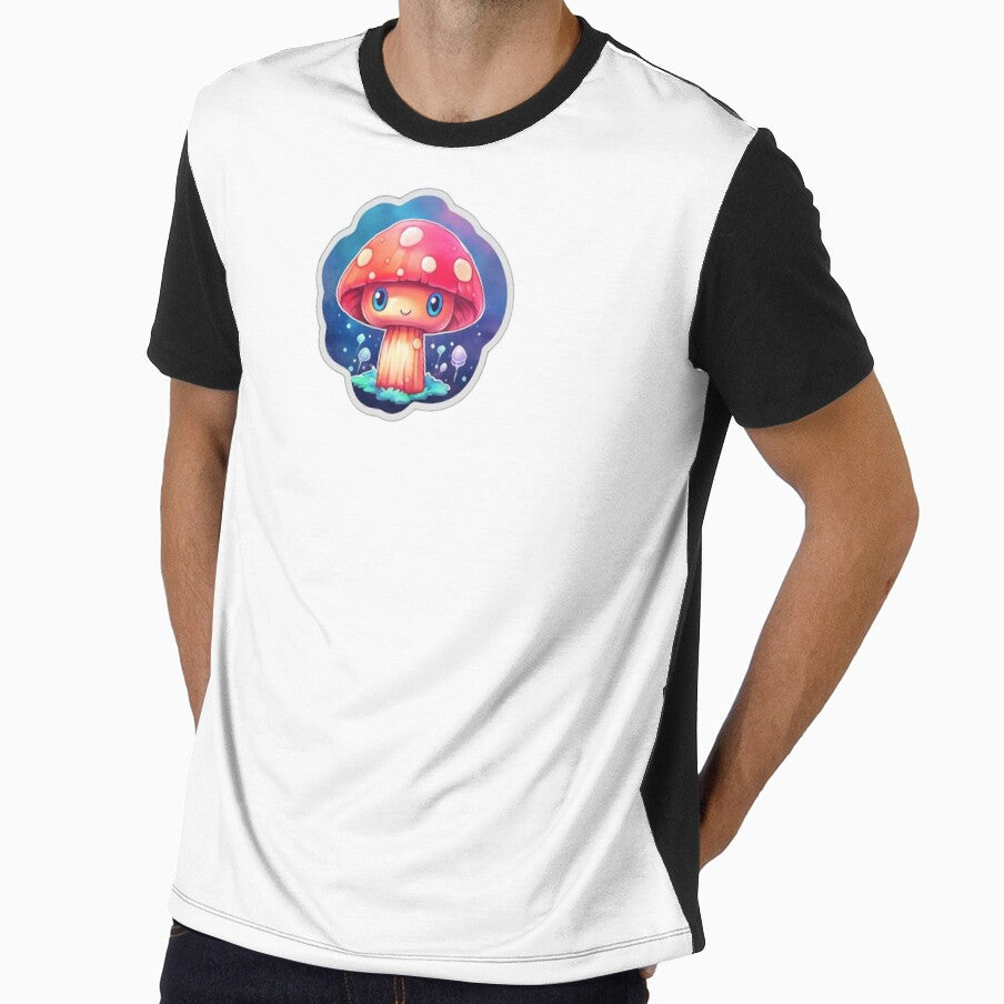 Happy Mushroom | White Watercolour | Kawaii, Cute, Smiling, Dreamy, Aesthetic, Manga, Fungus, Fungi, Nature, Japanese, Cartoon, Love, Shroom, Toadstool, Cottagecore by FantasySoul