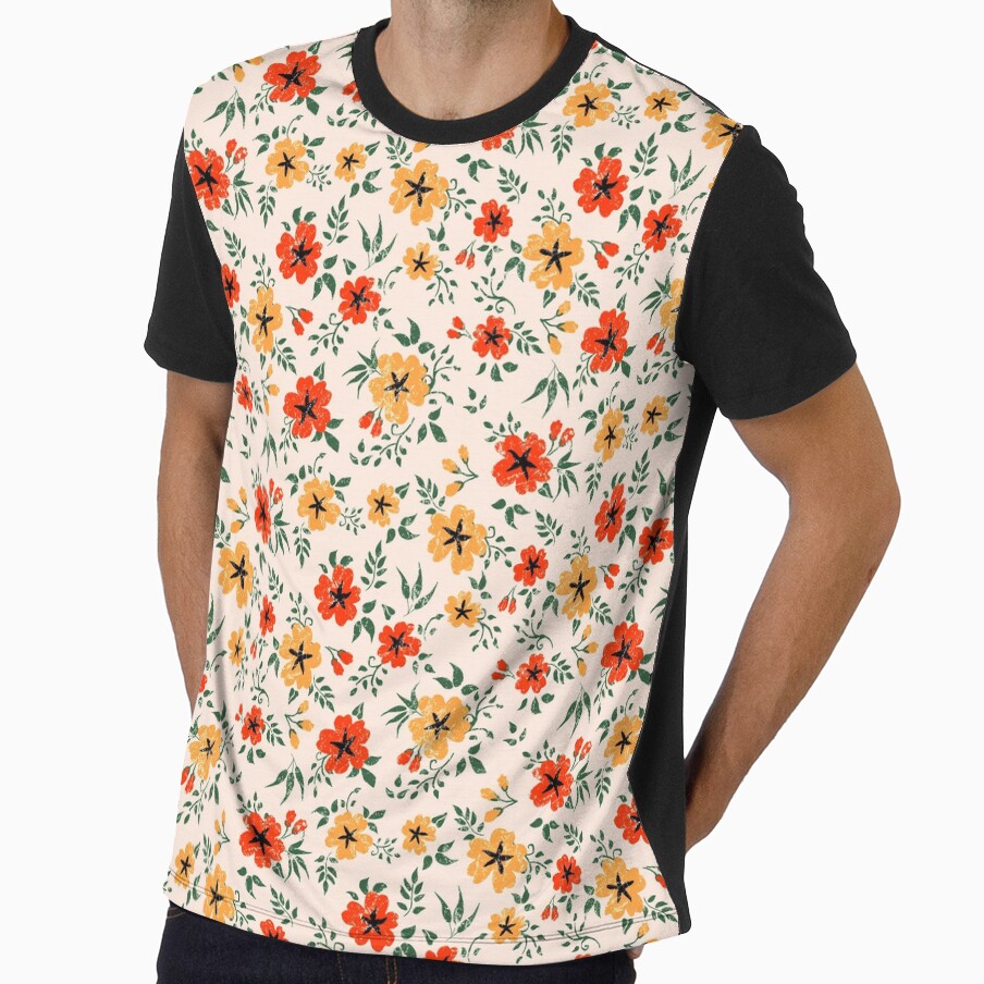 Floral Cheer Cute Orange and Yellow Flowers by mythandframe