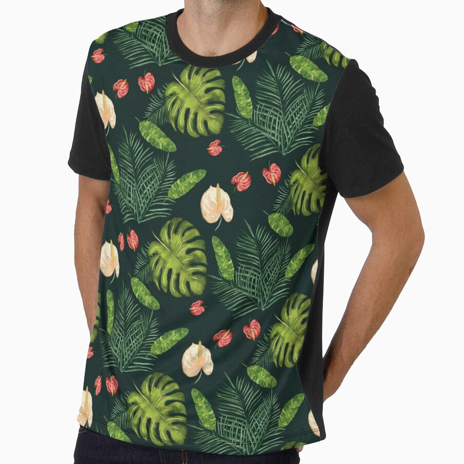 Tropical Leaves and Flowers by Fun Travel Art