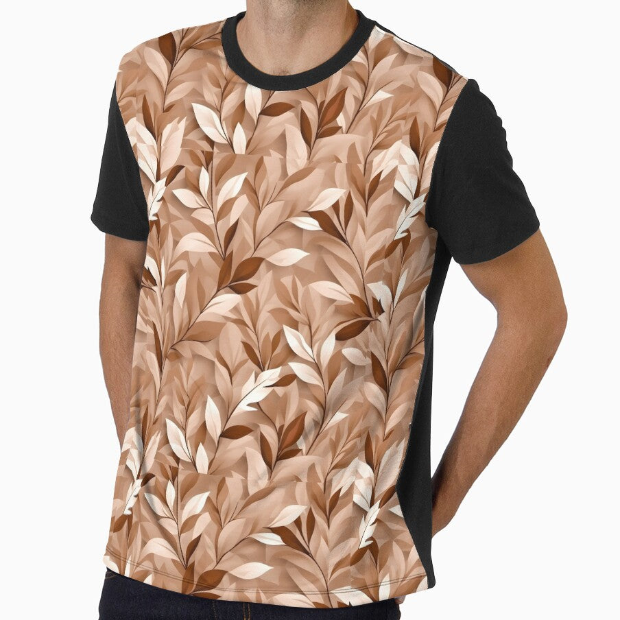 Retro Mid Century Modern Botanical Leaves, Brown by Prints and Lifestyle