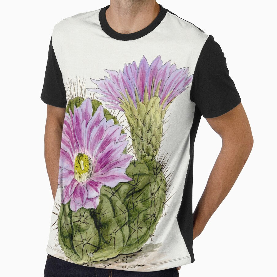 Purple cactus vintage botanical illustration by EmeraldeaArt