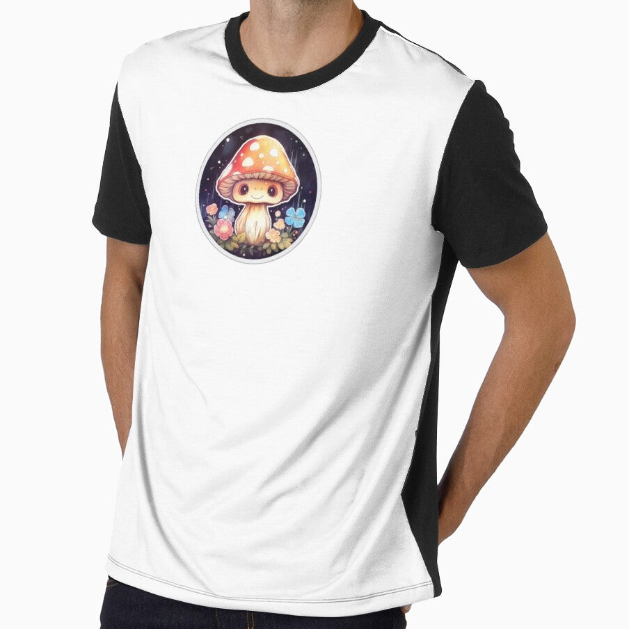 Trippy Anime Mushroom | White Watercolour | Happy, Cute, Happy, Dreamy, Aesthetic, Manga, Fungus, Fungi, Nature, Japanese, Cartoon, Love, Shroom, Toadstool, Cottagecore by FantasySoul