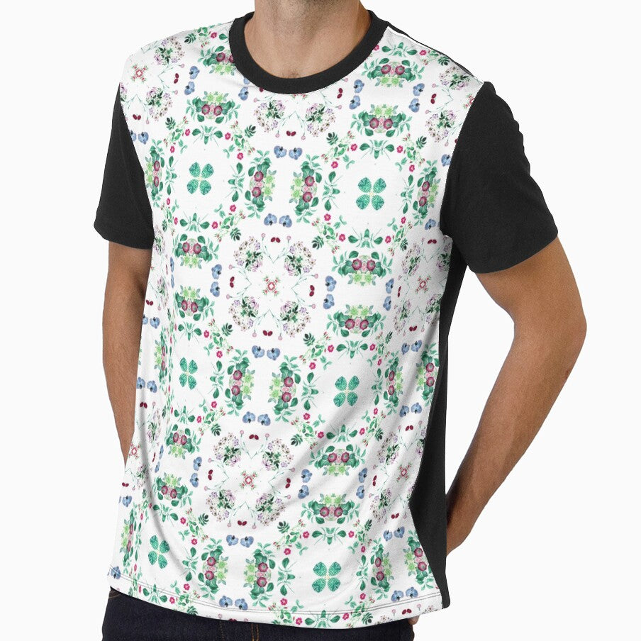 retro flora blossom summer seamless painting plant color colorful repeat pattern by Abrahamjrnd
