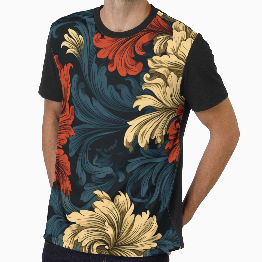 Floral Pattern on Black by Nicholas Panek