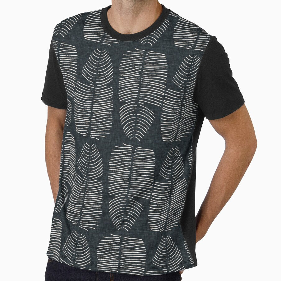 Moody Tropical Leaves Antique Black by susycosta