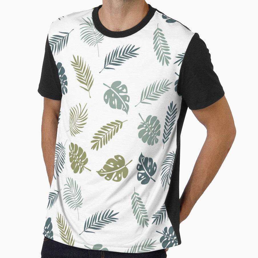 Tropical Leaves Pattern Design White by VividBubble
