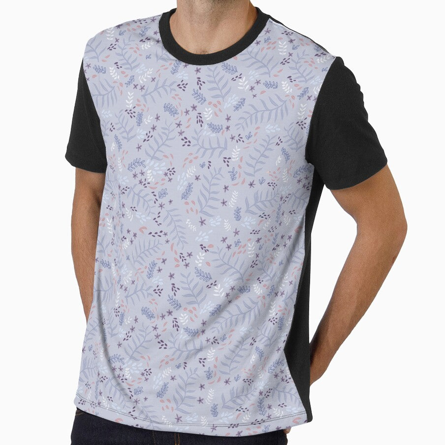Blue, Purple and Peach Botanical Pattern by Fern and Quill