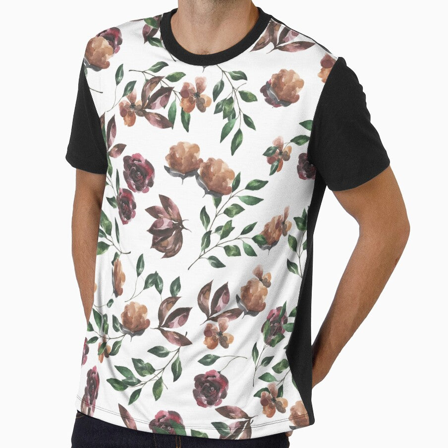 Burgundy and Peach Floral Pattern by aleigh93