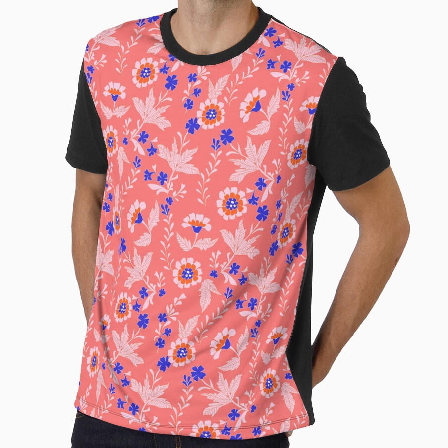 Coral Folk Floral Seamless Pattern by swati30designs