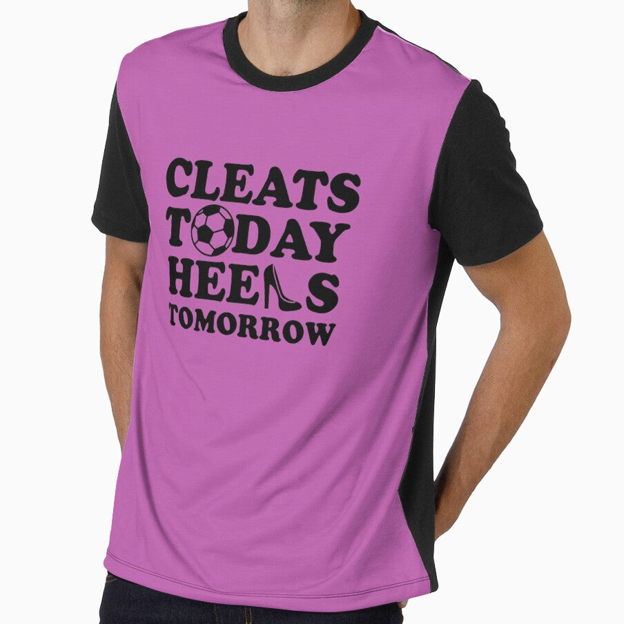 Cleats Today Heels Tomorrow Soccer - pink background by Louise-Mae
