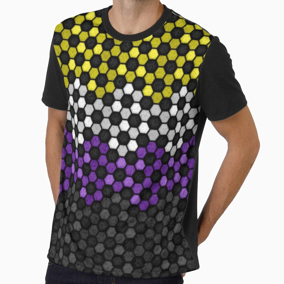 Seamless Football Pattern in Non-Binary Pride Flag Colors by LiveLoudGraphic