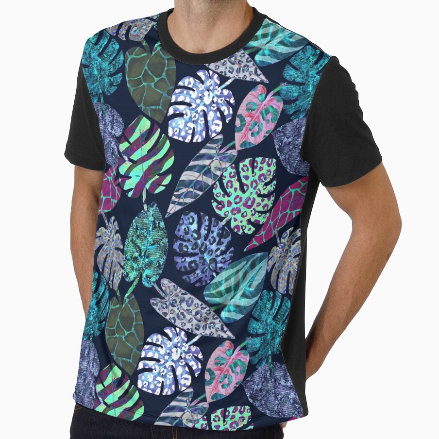 Neon Jungle Leaf Seamless Pattern Design by PSYNOVA