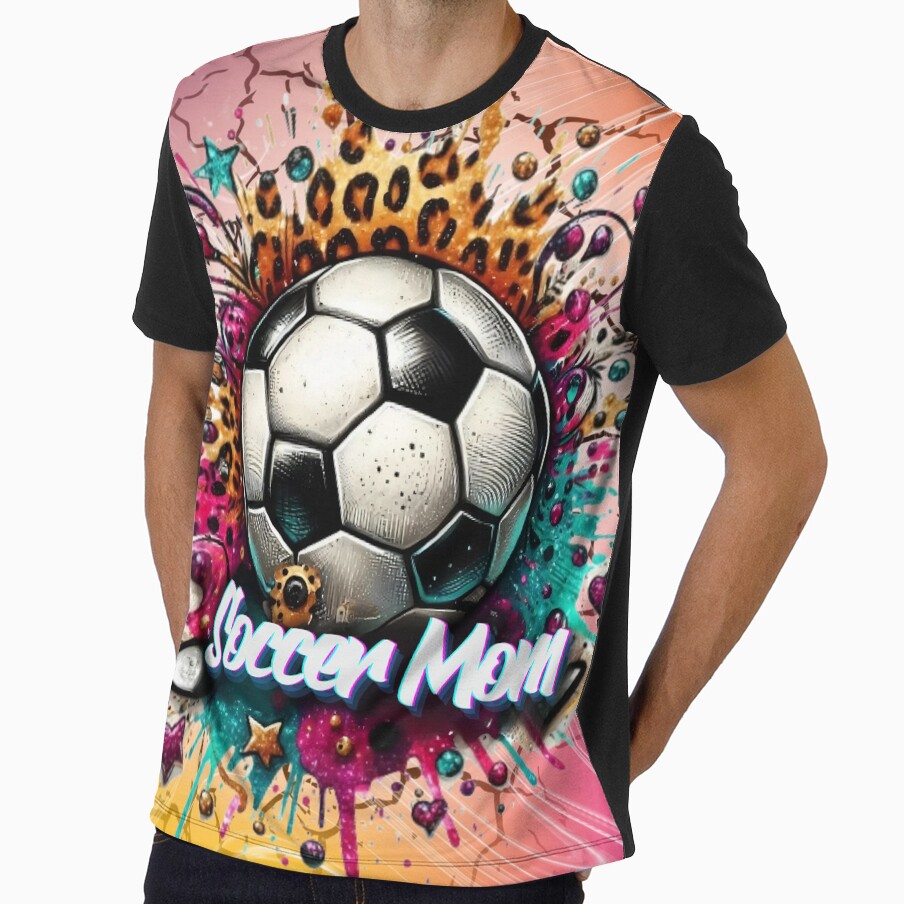 Soccer Mom Life: Vibrant Leopard Print & Ball Design by BunnyFogCo