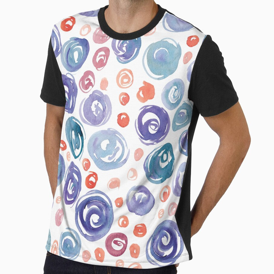 Floral Pattern #7 | Blue and Orange by RebeccaFlaherty