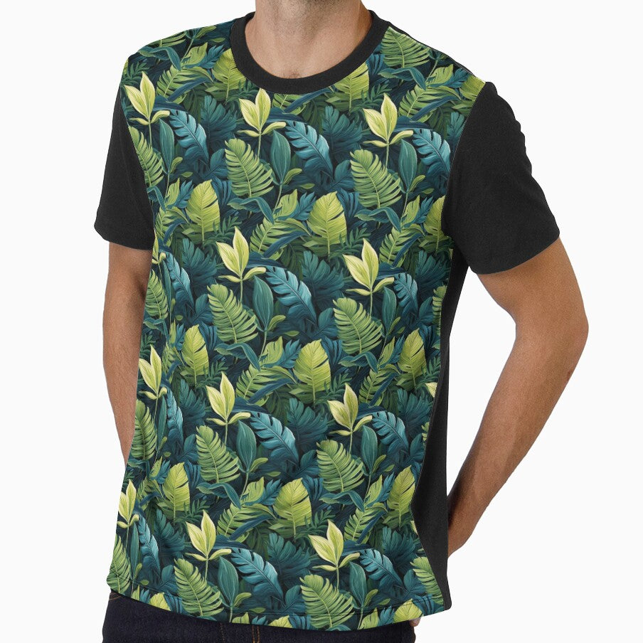 Green Tropical Plants Leaves Pattern Design by Logic72