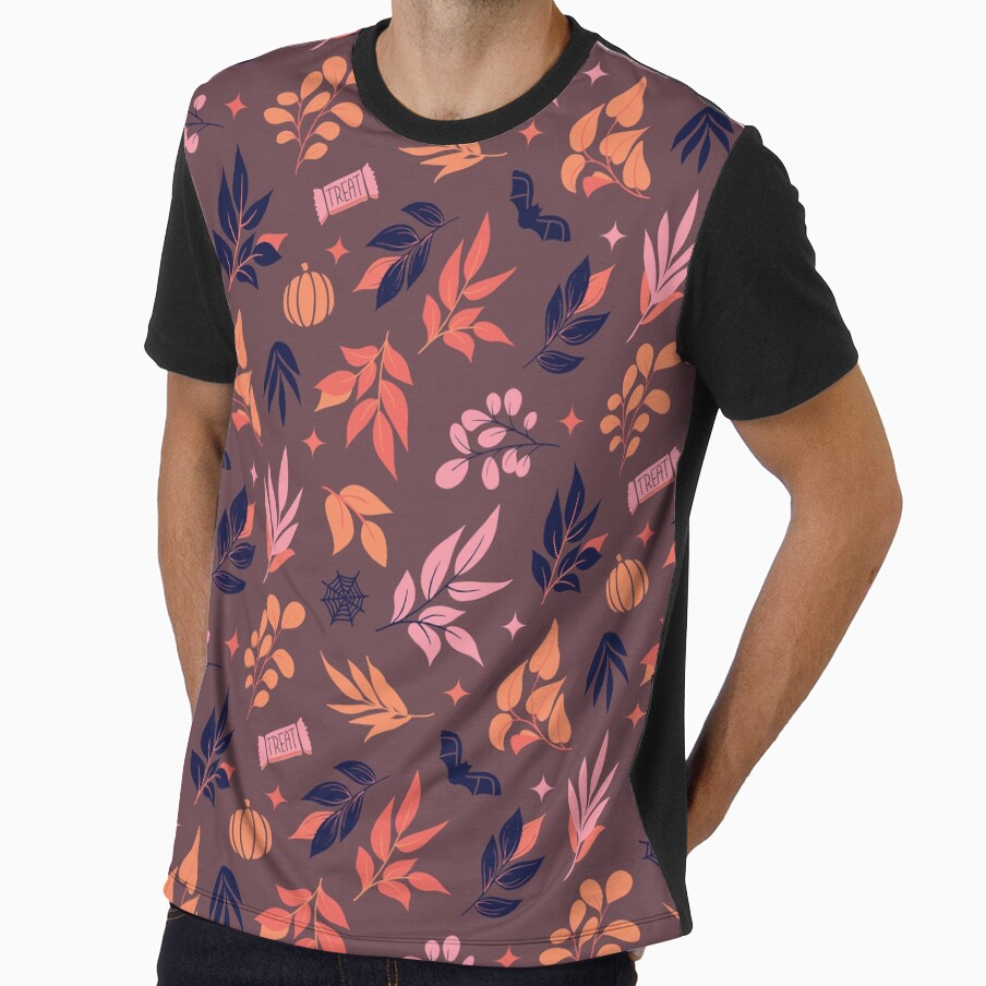 Botanical Pattern with Subtle Spooky Halloween Vibes by savariamarie