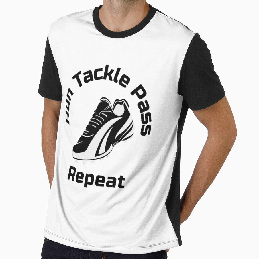 Run Tackle Pass Repeat – Funny Girls Soccer T-shirt Pitch Boot Cleat by WhackingTax