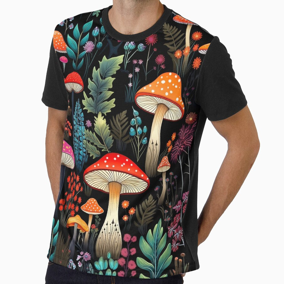 Mushrooms Floral Botanical by ethnicdrawing