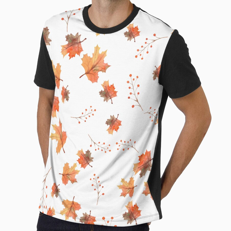 autumn orange leaf background classic tshirt by anandsiva2703