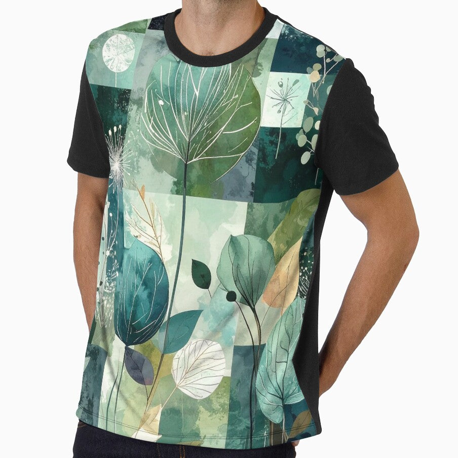 Abstract Cubism: Botanical Blue by J Marielle Designs