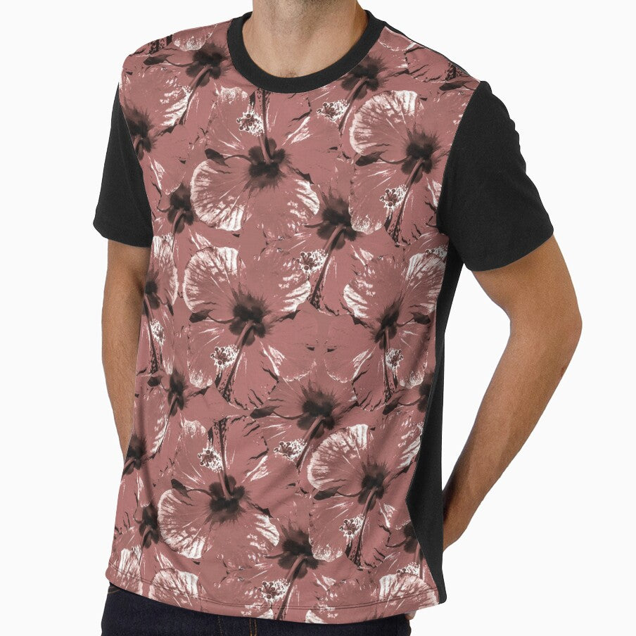 Hibiscus Flowers Collage Pattern Design by DFLC Prints