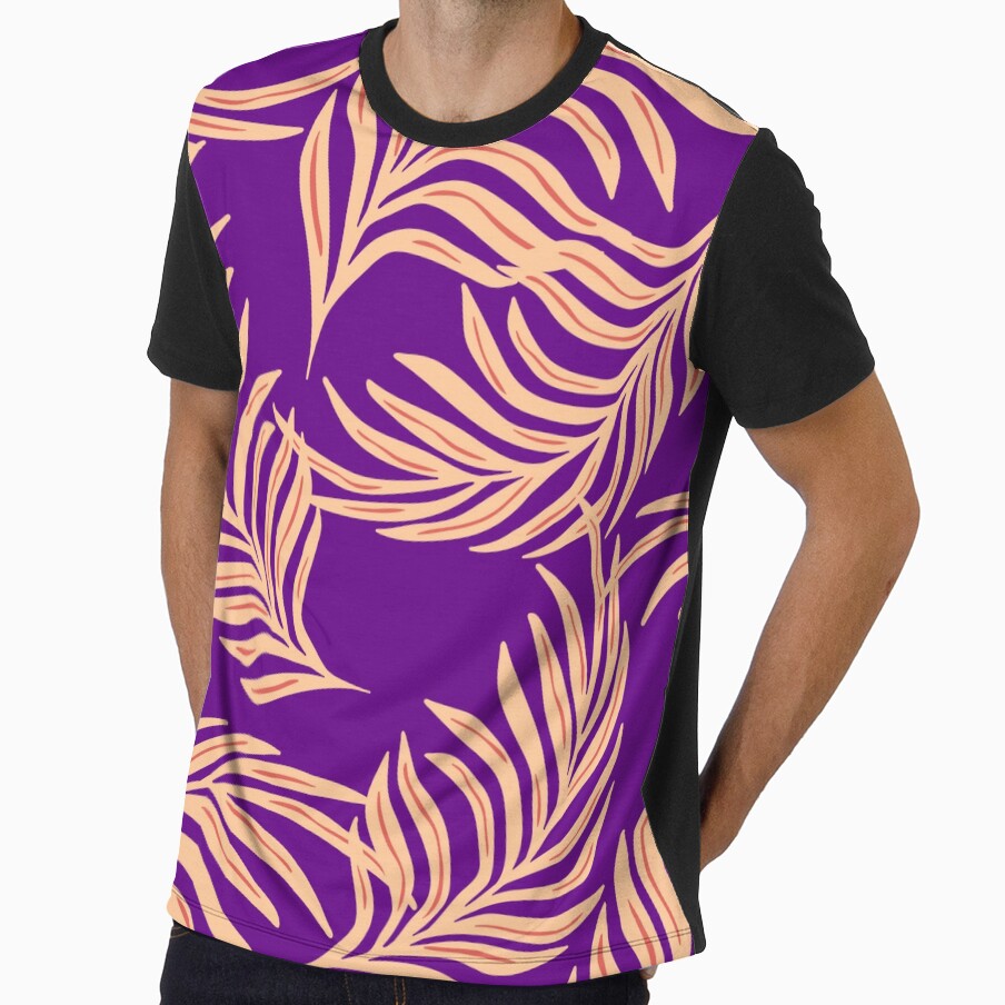 Purple and Peach Tropical Pattern by tmckaydesigns