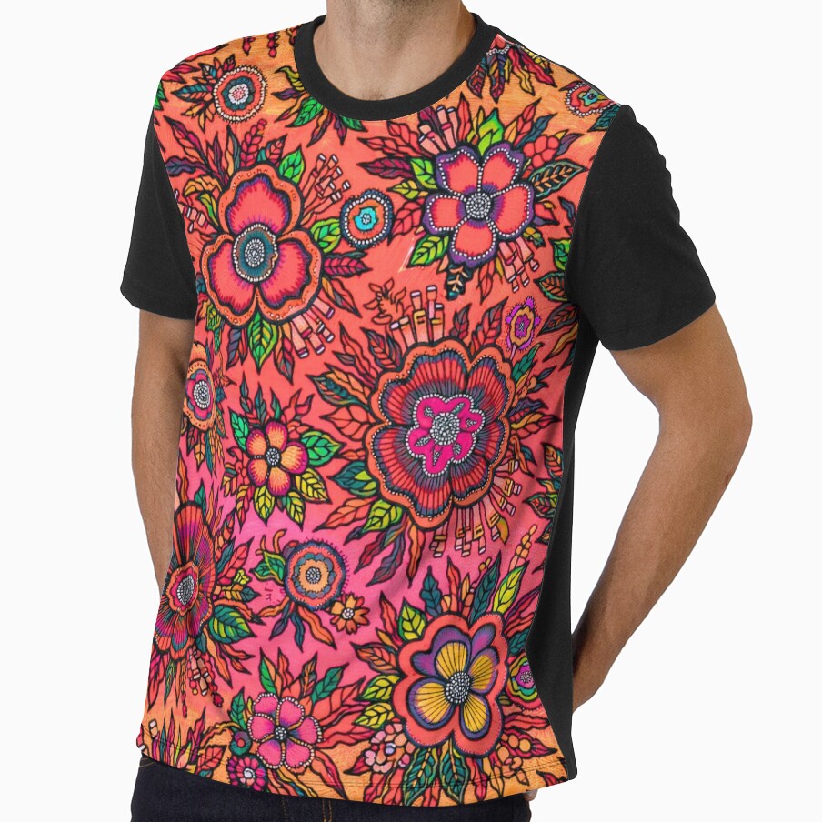 Warm Boho Floral Pattern | Colorful Flower Design | Vibrant Aesthetic by Bloom Theory