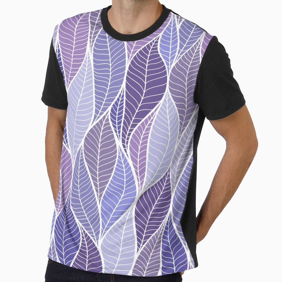 purple leaves pattern classic tshirt design by anandsiva2703
