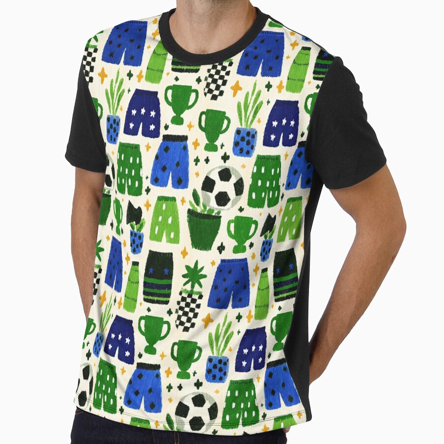 Blue Team Soccer Jersey Seamless Pattern by Piotrek0001