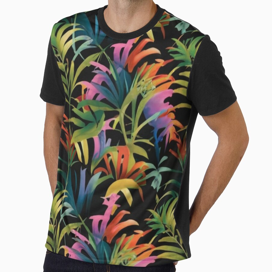 Tropical jungle full of vivid leaves,living tropical forest green leaves logo image by gulka8