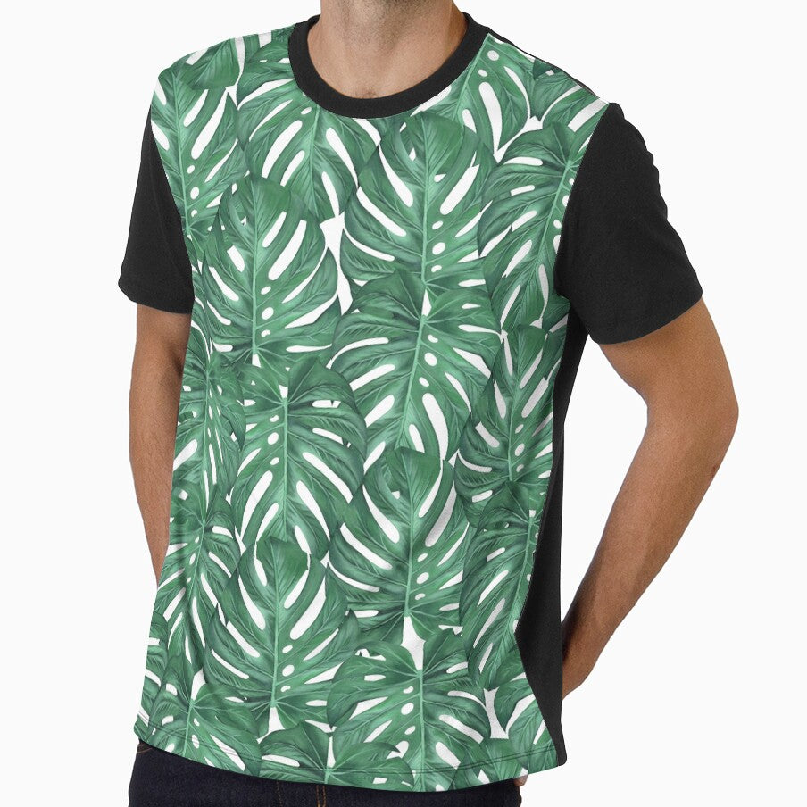 Monstera Leaf Painting Pattern by Anne-Marie Bloor