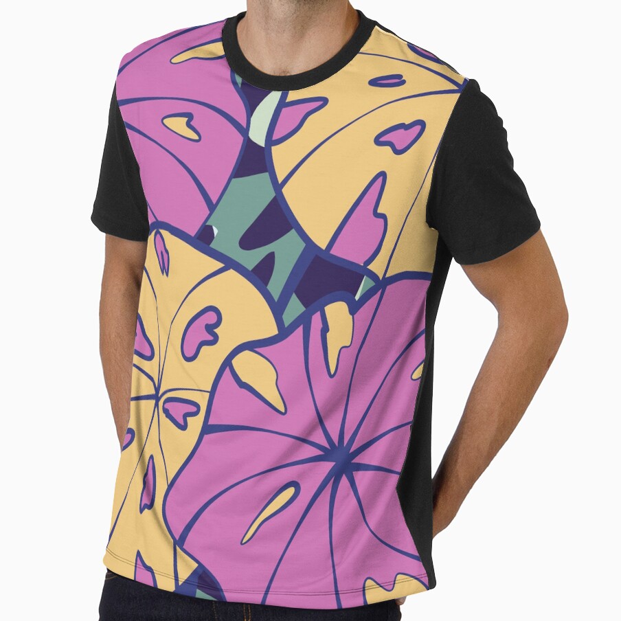 Colorful Philodendron Tropical Leaves Pattern by GraphicsClub